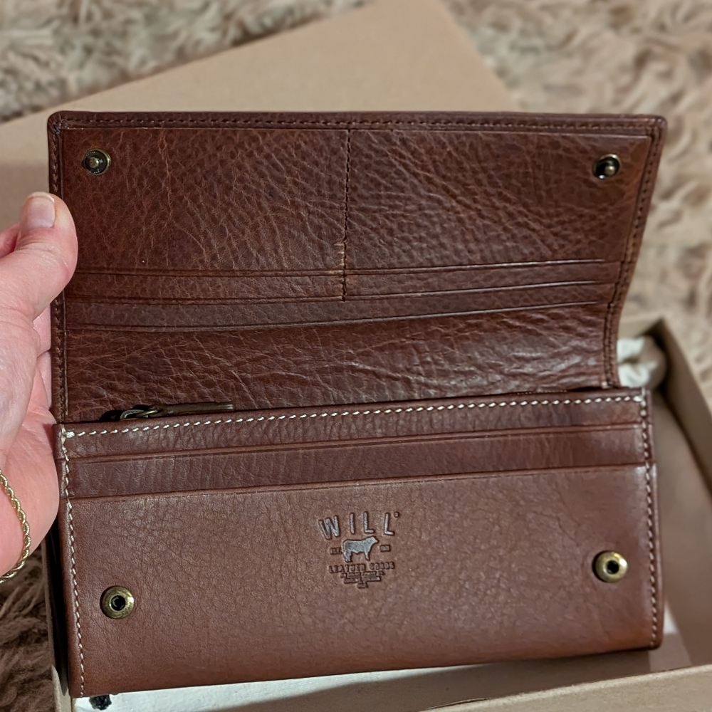 Will Leather Goods Continental Hair On Hide Leather Wallet - Picture 3 of 6